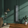 Salt & Pepper Vertical Smart Electric Radiator with Wi-Fi Thermostat - 1KW - H1600xW236 - Bathroom Safe