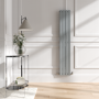 Riace Salt & Pepper Vertical Flat Designer Radiator 1600x272mm Single Panel 1628 BTU