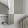 Riace Smoked Stone Vertical Flat Designer Radiator 1600x272mm Single Panel 1628 BTU
