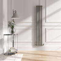 Sorrento Smoked Stone Vertical Oval Designer Radiator 1600x236mm Single Panel 1521 BTU