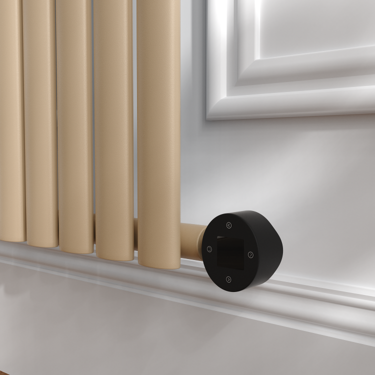 Elk brown Vertical Smart Electric Radiator with Wi-Fi Thermostat - 1KW - H1600xW354 - Bathroom Safe