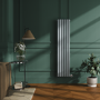 Salt & Pepper Vertical Smart Electric Radiator with Wi-Fi Thermostat - 1KW - H1600xW354 - Bathroom Safe