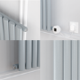 Salt & Pepper Vertical Smart Electric Radiator with Wi-Fi Thermostat - 1KW - H1600xW354 - Bathroom Safe