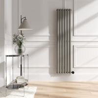 Smoked Stone Vertical Smart Electric Radiator with Wi-Fi Thermostat - 1KW - H1600xW354 - Bathroom Safe