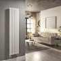 GRADE A2 - White Electric Vertical Designer Radiator 1kW with Wifi Thermostat - H1600xW354mm - IPX4 Bathroom Safe