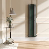 Sorrento Evergreen Vertical Oval Designer Radiator 1600x354mm Single Panel 2282 BTU