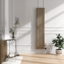 Beige grey Vertical Smart Electric Radiator with Wi-Fi Thermostat - 2x1KW - H1800xW354 - Bathroom Safe