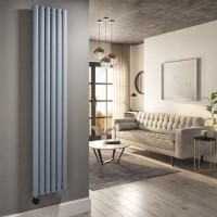 Light Grey Electric Vertical Designer Radiator 2kW with Wifi Thermostat - H1800xW354mm - IPX4 Bathroom Safe