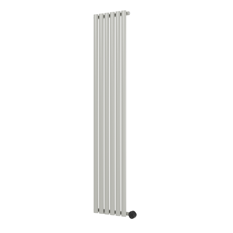 Smoked Stone Vertical Smart Electric Radiator with Wi-Fi Thermostat - 2x1KW - H1800xW354 - Bathroom Safe