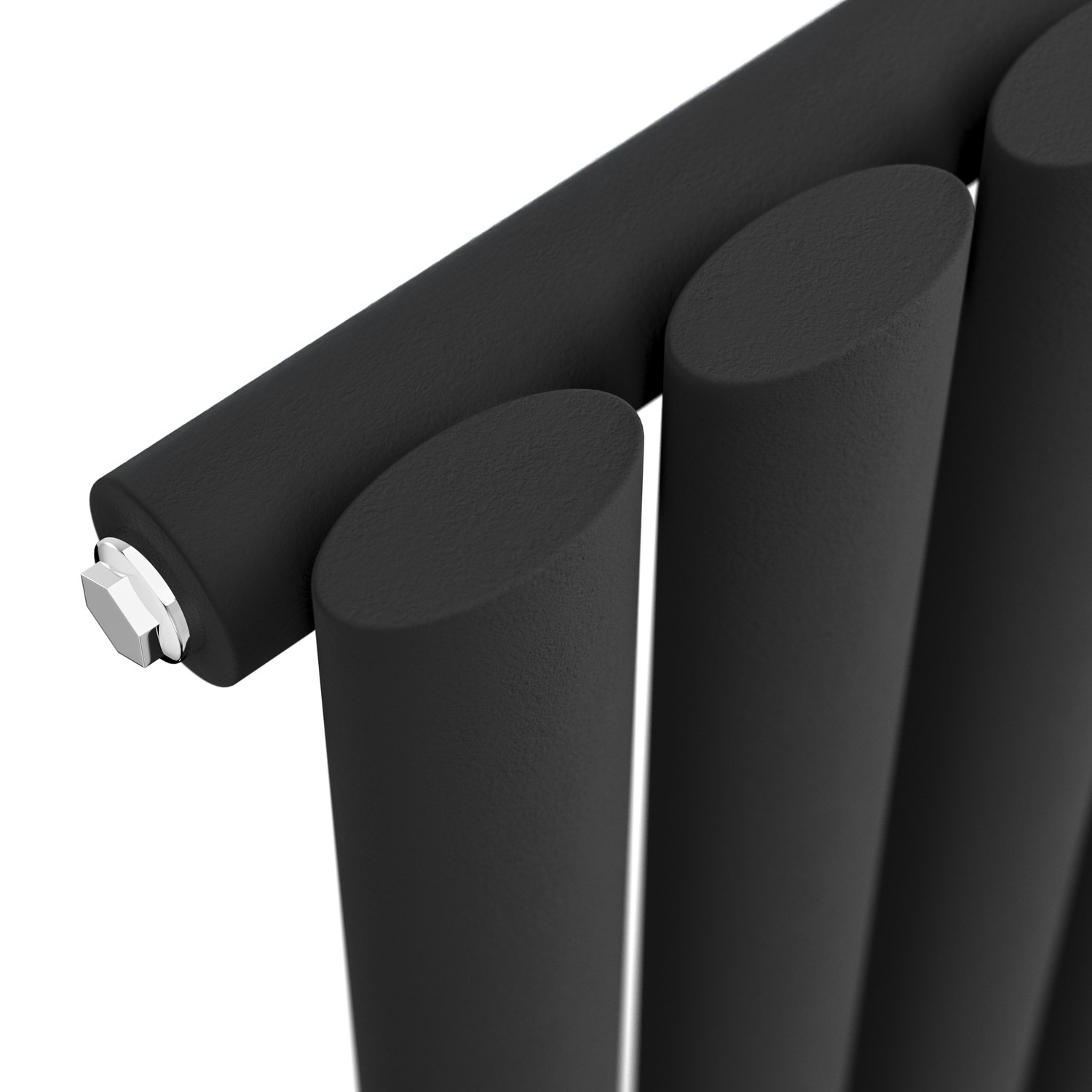 Sorrento Midnight Black Vertical Oval Designer Radiator 1800x354mm ...