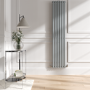 Sorrento Salt & Pepper Vertical Oval Designer Radiator 1800x354mm Single Panel 2530 BTU