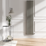 Sorrento Smoked Stone Vertical Oval Designer Radiator 1800x354mm Single Panel 2530 BTU