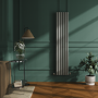 Sorrento Smoked Stone Vertical Oval Designer Radiator 1800x354mm Single Panel 2530 BTU
