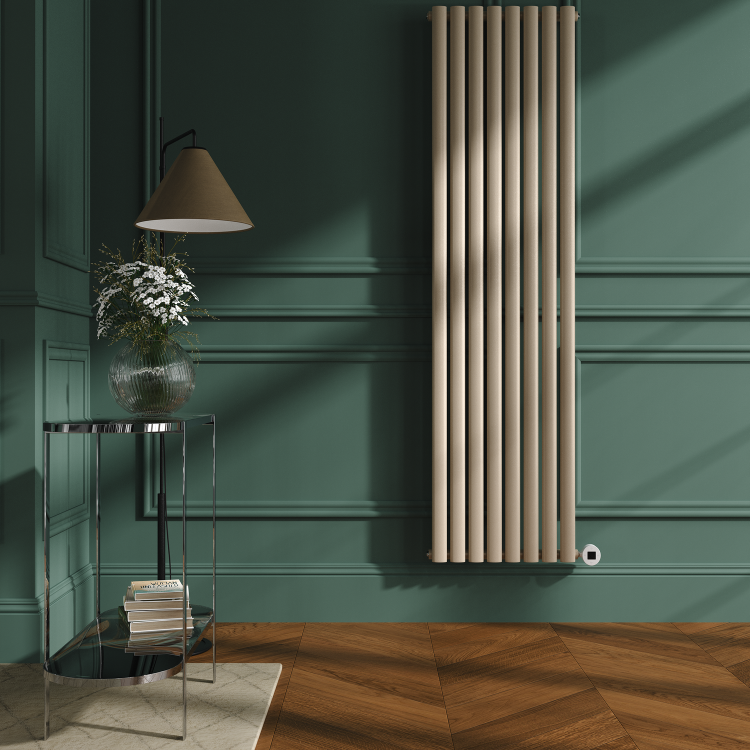Cleopatra Vertical Smart Electric Radiator with Wi-Fi Thermostat - 2x1.2KW - H1800xW472 - Bathroom Safe