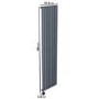 GRADE A2 - Anthracite Electric Vertical Designer Radiator 2.4kW with Wifi Thermostat - H1800xW472mm - IPX4 Bathroom Safe