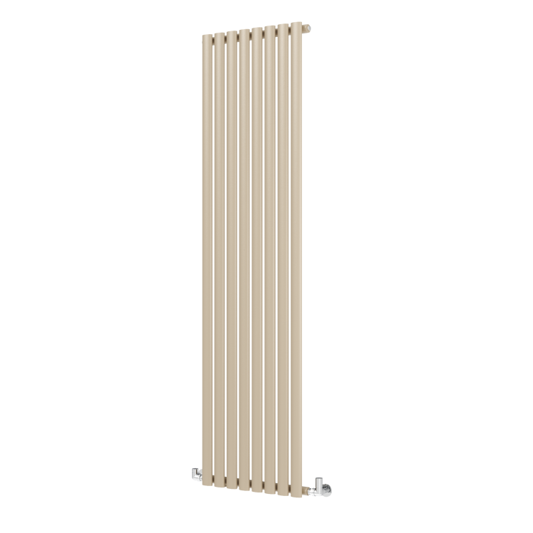 Sorrento Beige grey Vertical Oval Designer Radiator 1800x472mm Single Panel 3373 BTU