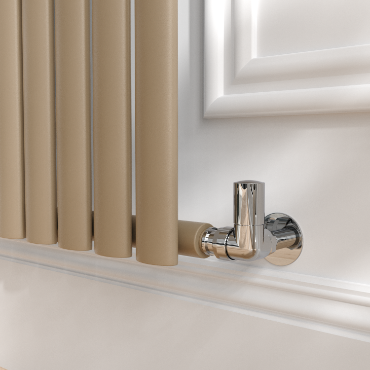 Sorrento Beige grey Vertical Oval Designer Radiator 1800x472mm Single Panel 3373 BTU