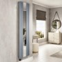 Light Grey Electric Vertical Designer Radiator 1.2kW with Mirror and Wifi Thermostat - H1800xW500mm - IPX4 Bathroom Safe