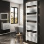 White Electric Towel Radiator 1.2kW with Wifi Thermostat - H1800xW600mm - IPX4 Bathroom Safe