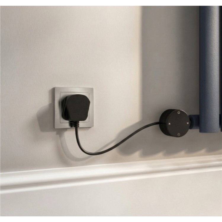 Anthracite Smart Electric Towel Radiator with Wi-Fi Thermostat - 600W - H650xW450mm - Bathroom Safe