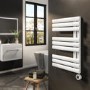 electriQ Curved Panel Electric Towel Radiator H650xW450mm - White