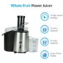 GRADE A2 - electriQ Whole Fruit 990W Power Juicer - Stainless Steel