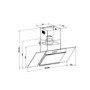 GRADE A2 - electriQ 90cm Angled Glass and Steel Designer Chimney Cooker Hood  -  5 Year warranty
