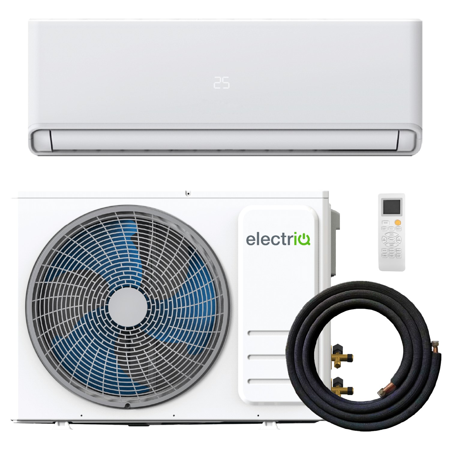 electriQ Easy-Fit 9000 BTU A+++ WiFi Smart Wall Mounted Split Air Conditioner with Heat Pump