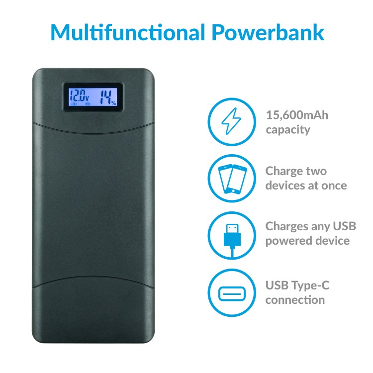 electriQ Multifunction USB 15600mAh Laptop & Mobile Power Bank