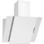 electriQ 60cm Angled Chimney Cooker Hood - White Glass