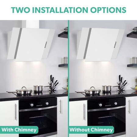 White angled cooker hood 70cm hotsell