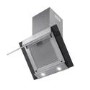 electriQ 60cm Angled Chimney Cooker Hood - Stainless Steel & Black Glass