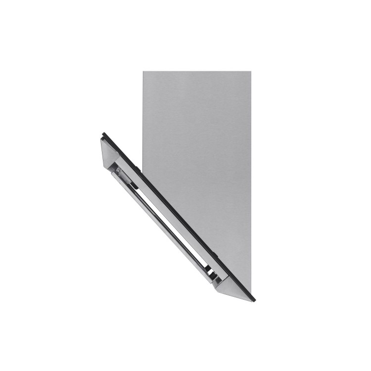 electriQ 60cm Angled Chimney Cooker Hood - Stainless Steel & Black Glass