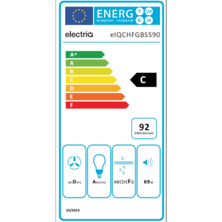 GRADE A2 - electriQ 90cm Angled Glass and Steel Designer Chimney Cooker Hood  -  5 Year warranty