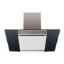 electriQ 90cm Angled Chimney Cooker Hood - Stainless Steel and Black Glass