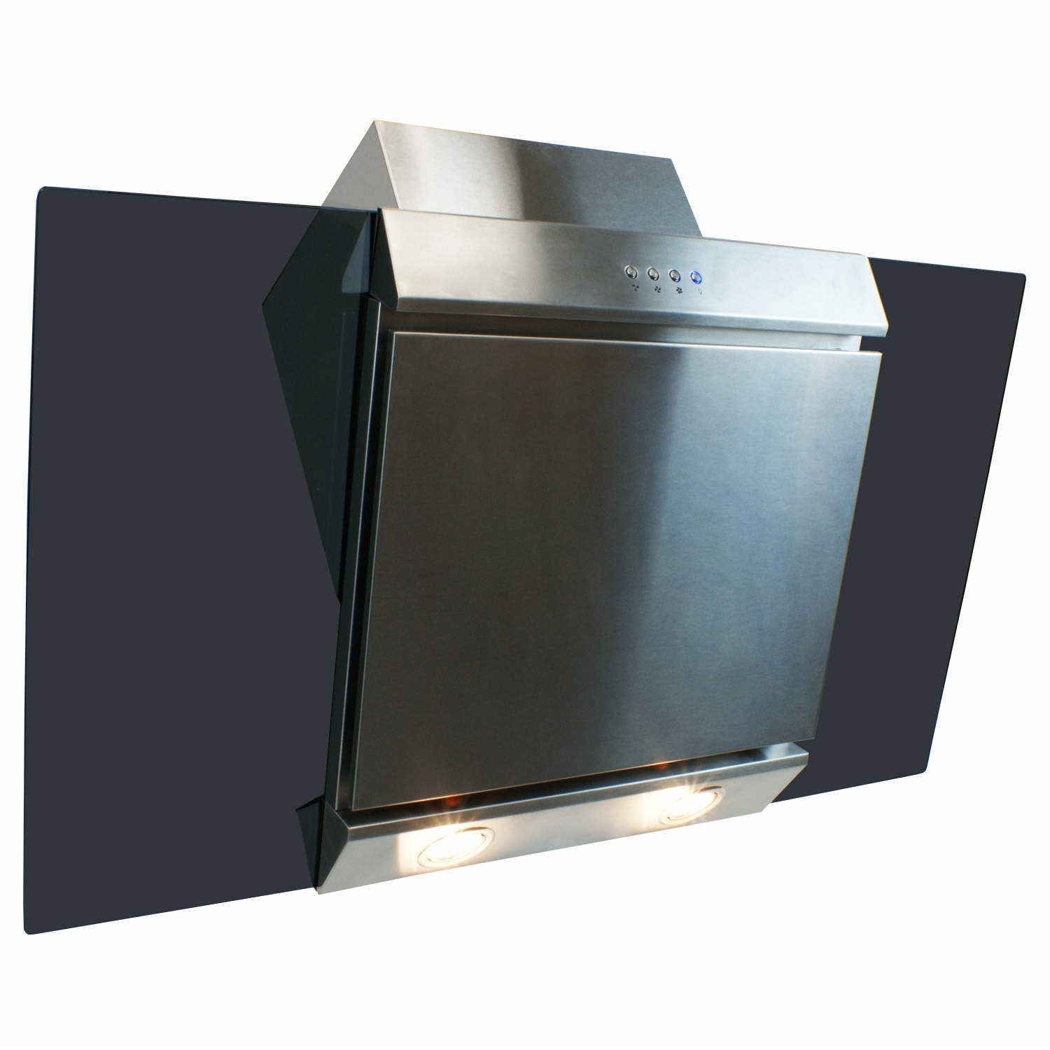 GRADE A2 electriQ 90cm Angled Glass and Steel Designer Chimney Cooker Hood 5 Year warranty electriQ