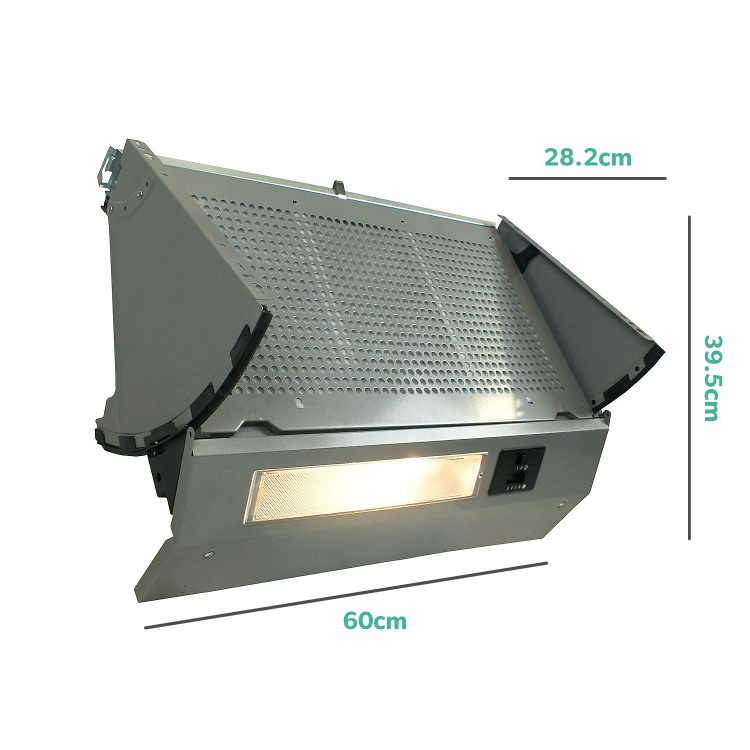 Refurbished electriQ 60cm Fully Integrated Built in Cooker Hood Grey