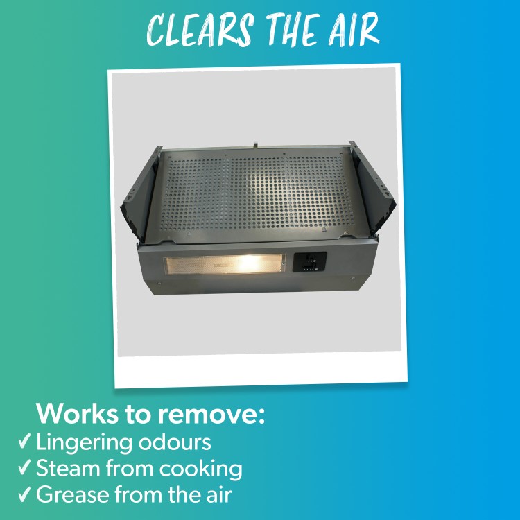 Refurbished electriQ 60cm Fully Integrated Built in Cooker Hood Grey