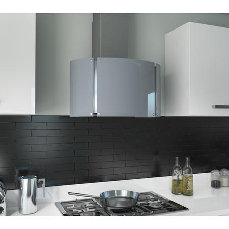 GRADE A2 - electriQ Designer Curved 70cm LED light Oval Chimney Cooker Hood -  5 Year warranty 