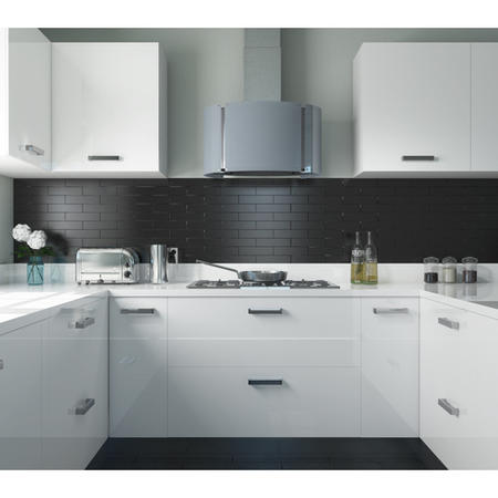 GRADE A2 - electriQ Designer Curved 70cm LED light Oval Chimney Cooker Hood -  5 Year warranty 
