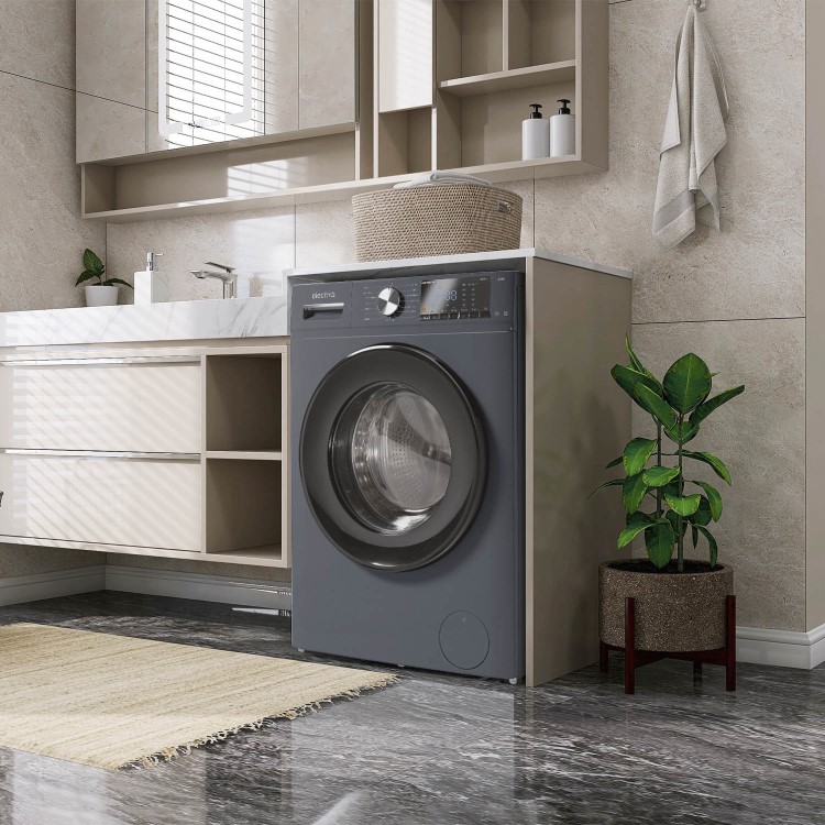 Refurbished electriQ eQMWM8KGFLG Freestanding 8KG 1400 Spin Washing Machine Grey