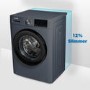 Refurbished electriQ eQMWM8KGFLG Freestanding 8KG 1400 Spin Washing Machine Grey