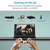 electriQ 15.6 inch Portable Gaming Monitor HDMI/USB-C Speakers Built-in - Compatible with Raspberry Pi PS4 Xbox &amp; Mobile Phones