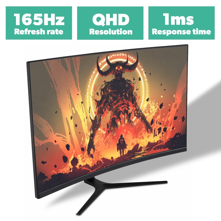electriq 32" QHD HDR 165Hz FreeSync Curved Gaming Monitor