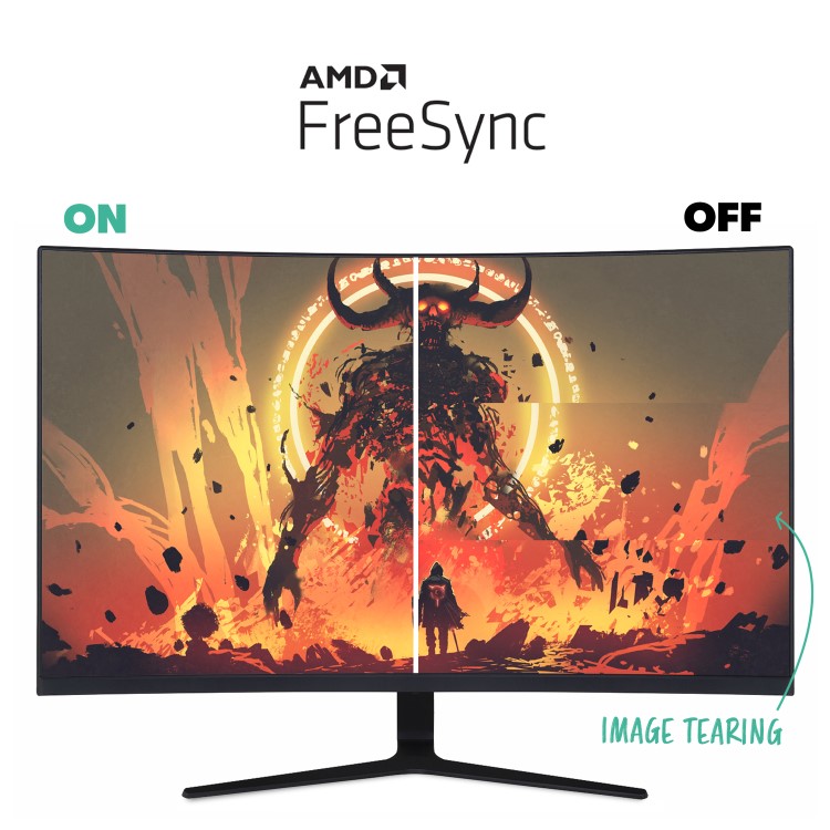 electriq 32" QHD HDR 165Hz FreeSync Curved Gaming Monitor