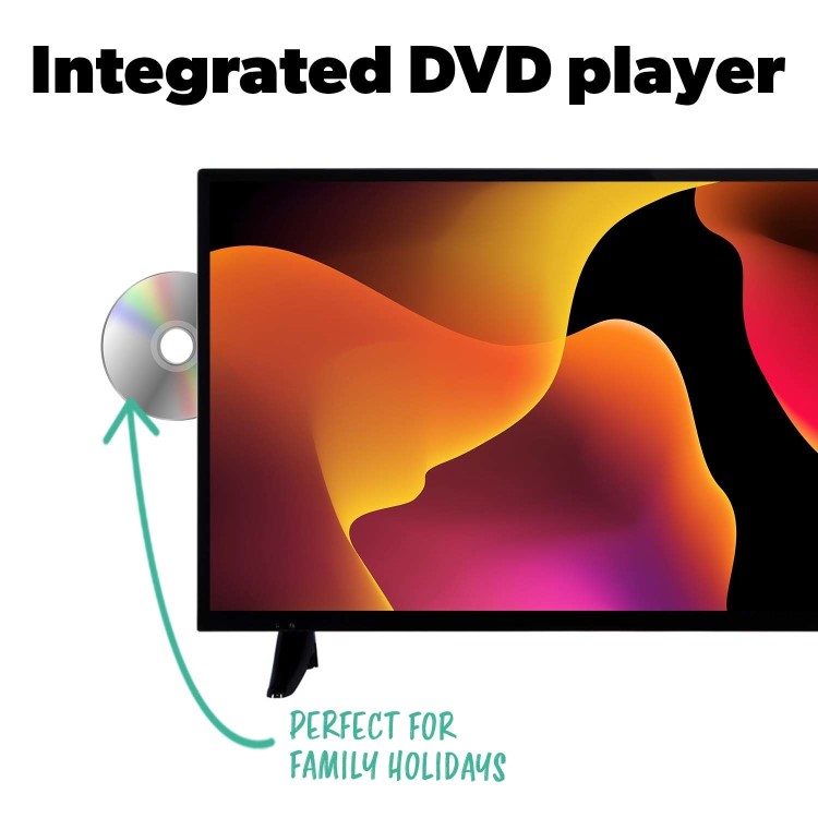 Refurbished electriQ 32" 720p HD Ready LED Freeview HD LED TV without Stand & with DVD Player