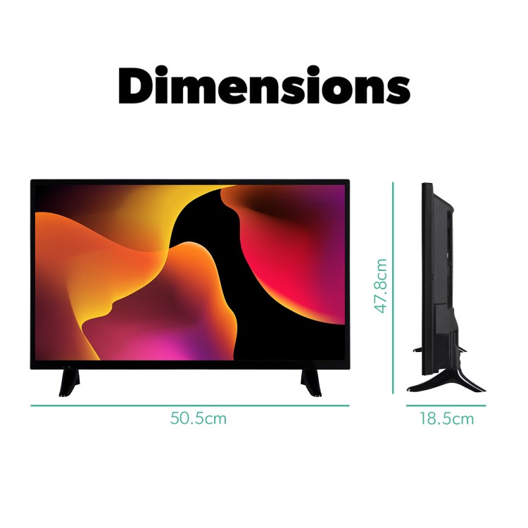 Refurbished electriQ 32" 720p HD Ready LED Freeview HD LED TV without Stand & with DVD Player