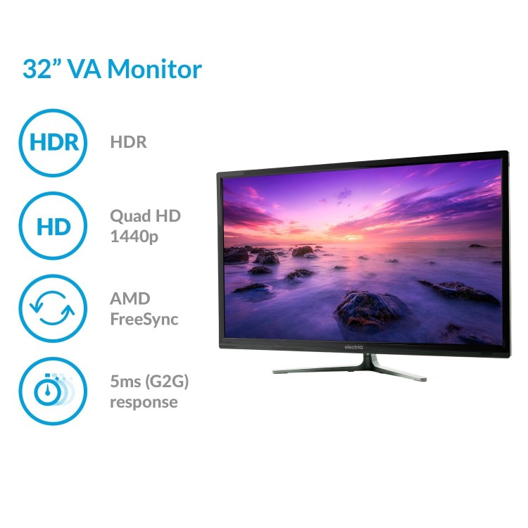 electriQ 32" QHD FreeSync HDR Monitor 