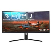 Refurbished electriQ 34" VA WQHD QLED 144Hz Curved Monitor - No Sound