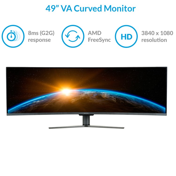 Refurbished electriQ 49" VA LCD FHD Super UltraWide 144Hz Curved Monitor